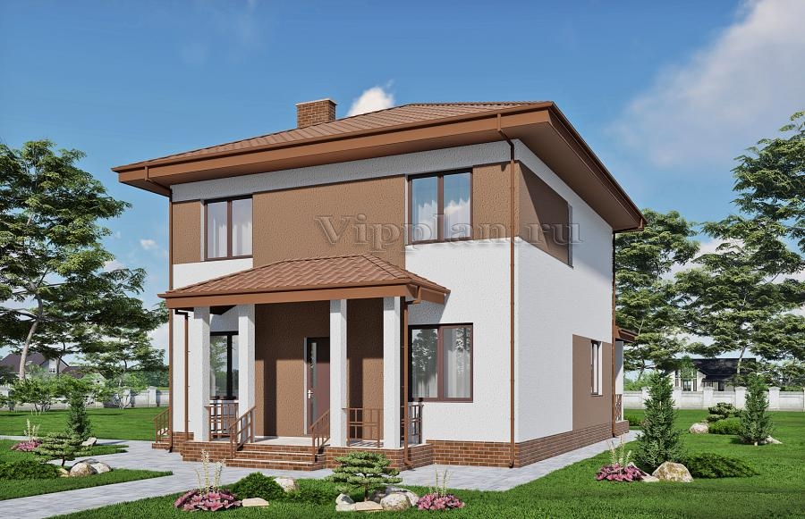 Двухэтажный дом с двумя террасами и пятью спальнями